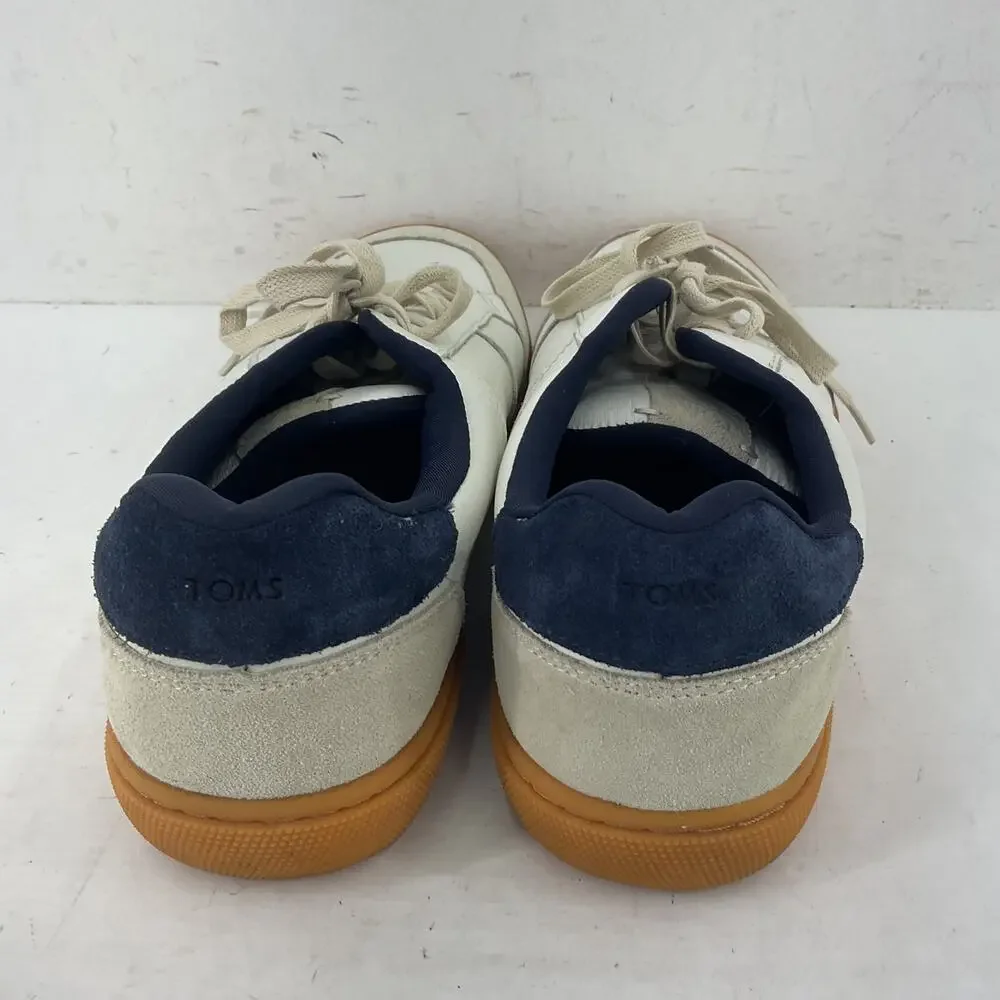 Men's Casual Leather Trainer in White with Gum Sole